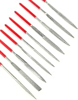 QWORK Needle File Set 3x140mm Diamond Mini Modelling Files 10Pcs view 3