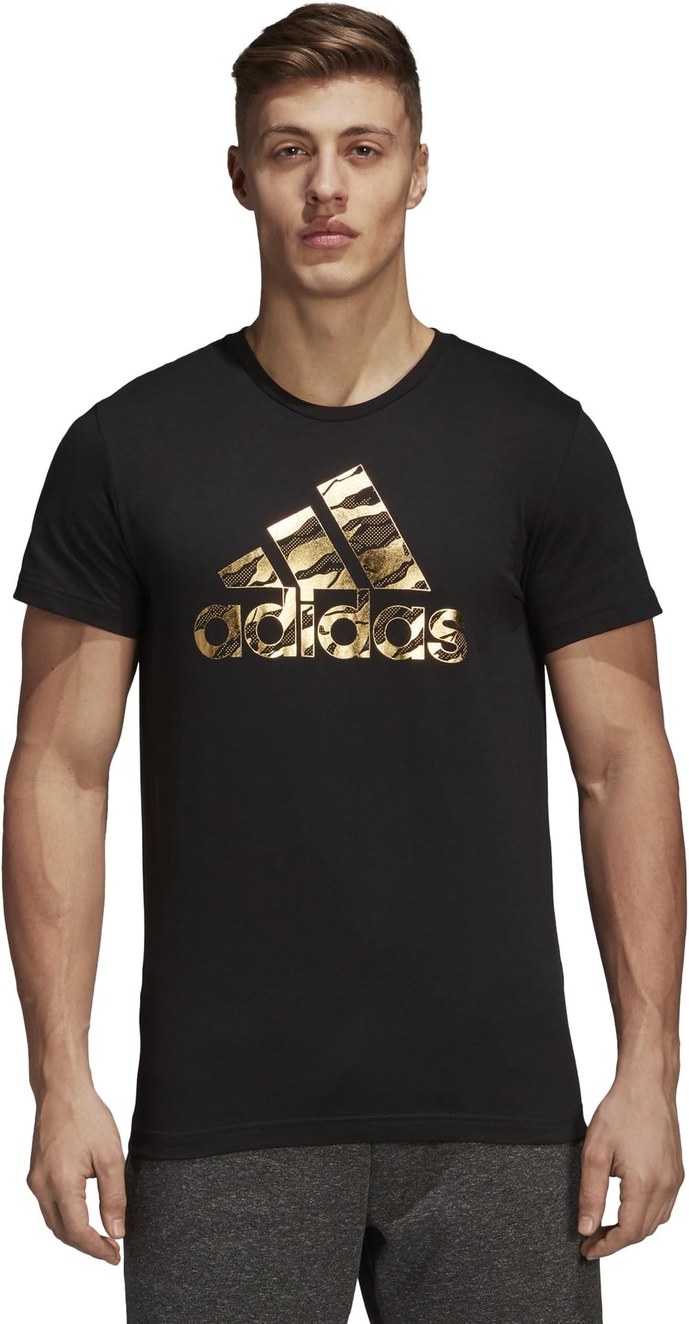 adidas Men's DI0304 Badge of Sport Camouflage Tee, Black, S