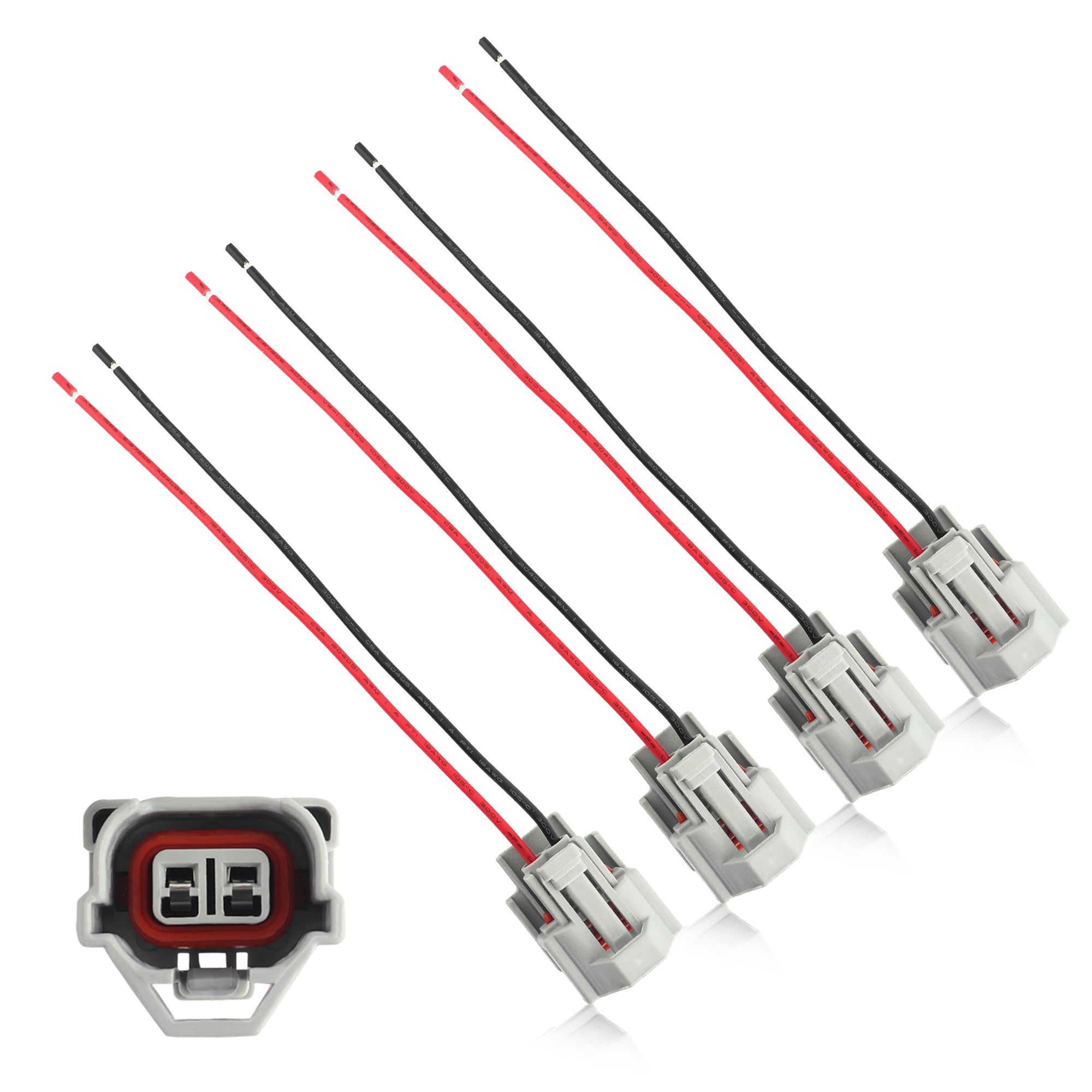 Photo 1 of 4PCS Fuel Injector Connectors,Fuel Injector Wiring Harness,Fuel Injector Pigtail Car Accessories Compatible with Audi Chevrolet Dodge Hyundai Infiniti Kia Lexus Mazda