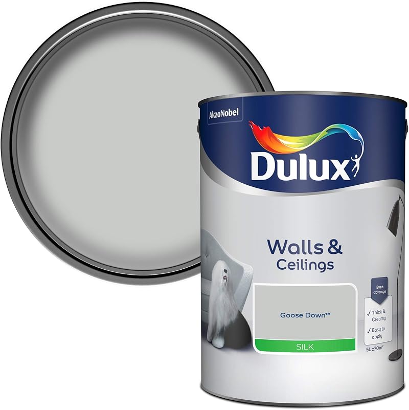 Dulux Walls & Ceilings Silk Emulsion Paint Goose Down 5L