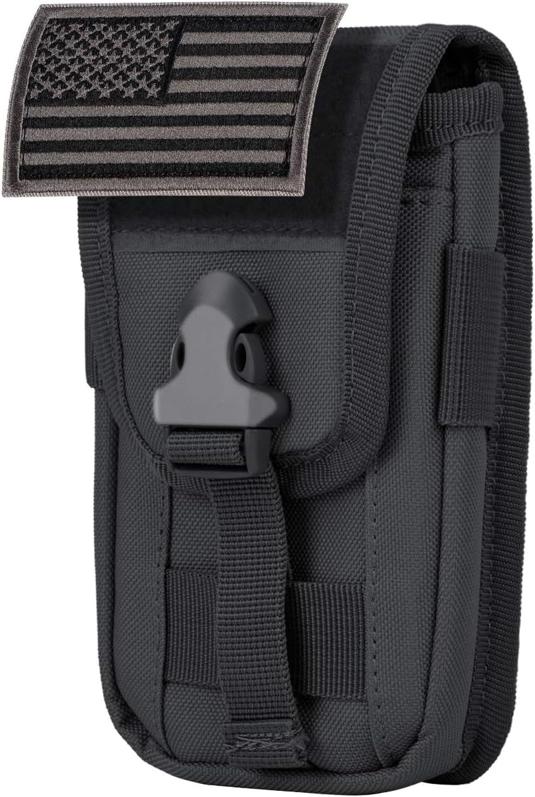 IronSeals Tactical Cell Phone Holster Pouch, Tactical Smartphone Pouches EDC Cellphone Case Molle Gadget Bag Molle Attachment Belt Holder Waist Bag for 4.7"-6.5" with Armor Case on with US Flag Patch : Sports & Outdoors