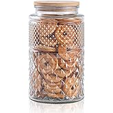 Galazzz 90 oz | 0.7 Gallon Large Cookie Jar, Glass Jar with Airtight Lid, Decorative Kitchen Canister with Bamboo Lids, Candy Jar | Glass Storage Air tight Glass 2600ml