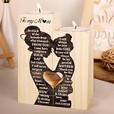 Vetbuosa Wooden Heart Candlestick Gift for Mum - Two Tealight Holders view 2