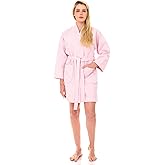 TowelSelections Womens Waffle Robe Kimono Spa Bathrobe Short Waffle Weave Bath Robe for Women XS to 3X