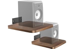 WALI Heavy Duty Floating Speaker Shelves Wall Mounted - Set of 2 - for Surround & Rear Sound, Satellite, Bookshelf Speakers &
