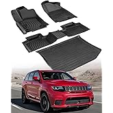 CreekT for Jeep Grand Cherokee Floor Mats 2011-2021 & 2022 WK(Not for L)All-Weather Waterproof Car Floor Mats & Cargo Liner for Jeep Grand Cherokee Accessories 2011-2016 2017 2018 2019 2020 2021 2022