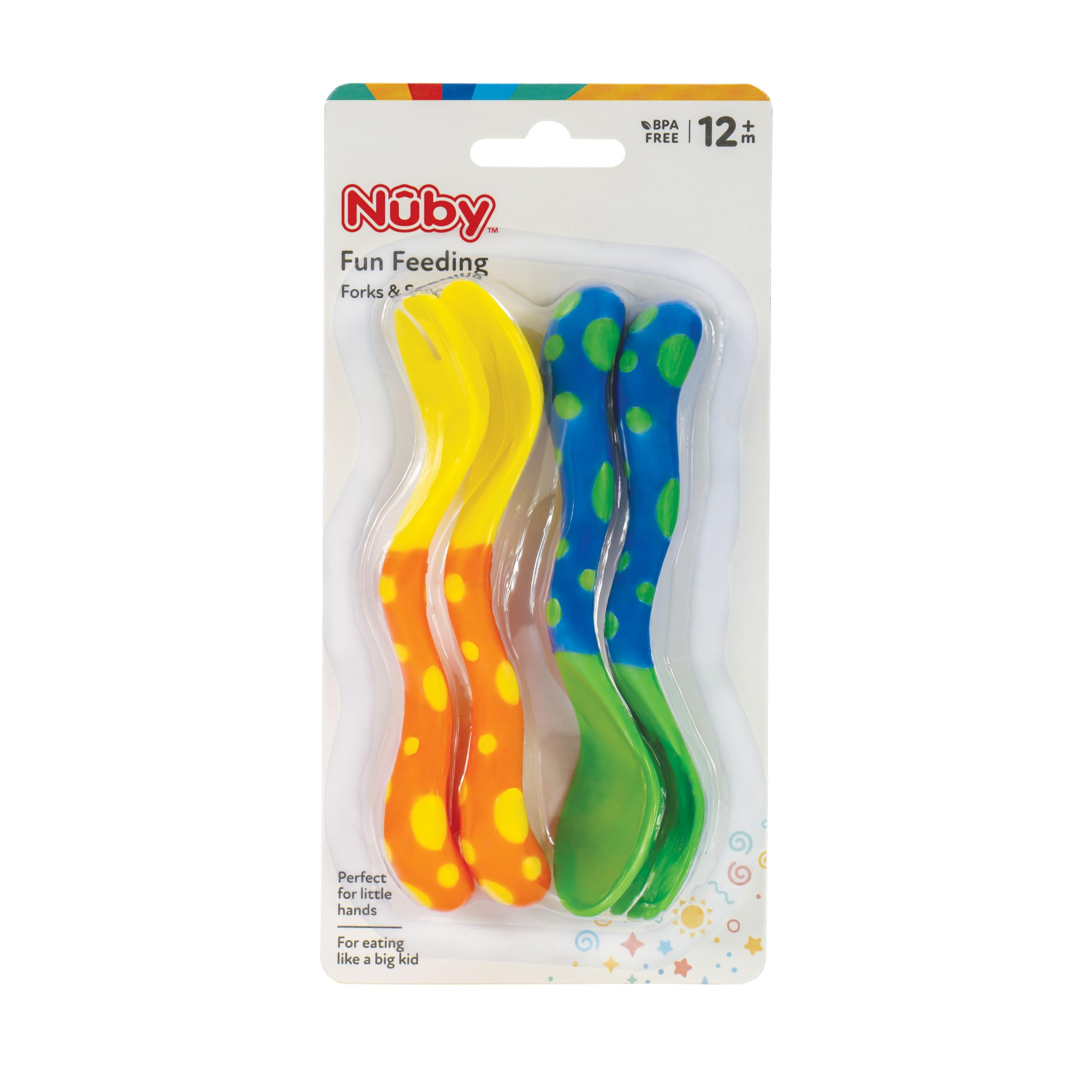 Nuby Spoons and Forks, Colors May Vary, 4 Count