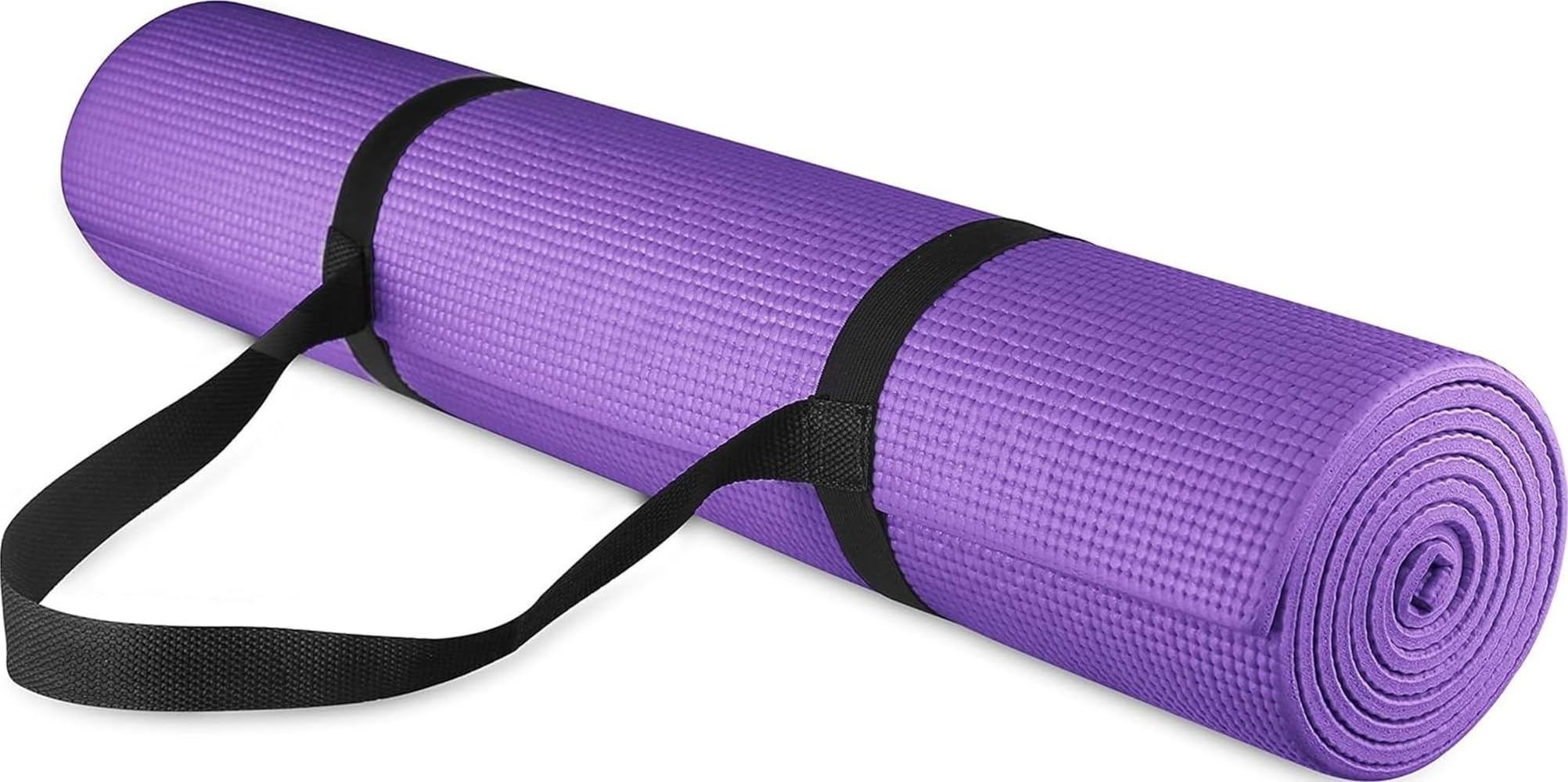 Fitvids All-Purpose 1/4-Inch High Density Anti-Tear Exercise Yoga Mat with Carrying Strap, Purple