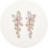 SWEETV Marquise Cubic Zirconia Bridal Earrings, Elegant Wedding Earrings for Brides Bridesmaids, Crystal Formal Drop Earrings for Women Jewelry Gifts