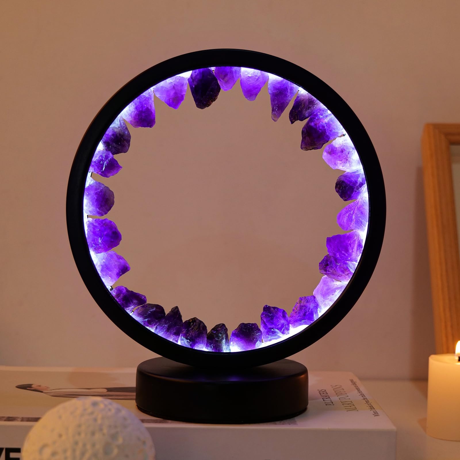 Photo 1 of ***MISSING PARTS***
Runyangshi Amethyst Night Lamp 8.6" Natural Healing Crystal Bedside Lamp USB Port 3 Colours Dimming Mode Bedroom Lamp Suitable Night Light for Living Room Bedroom Office Home Decor Ideal Gift