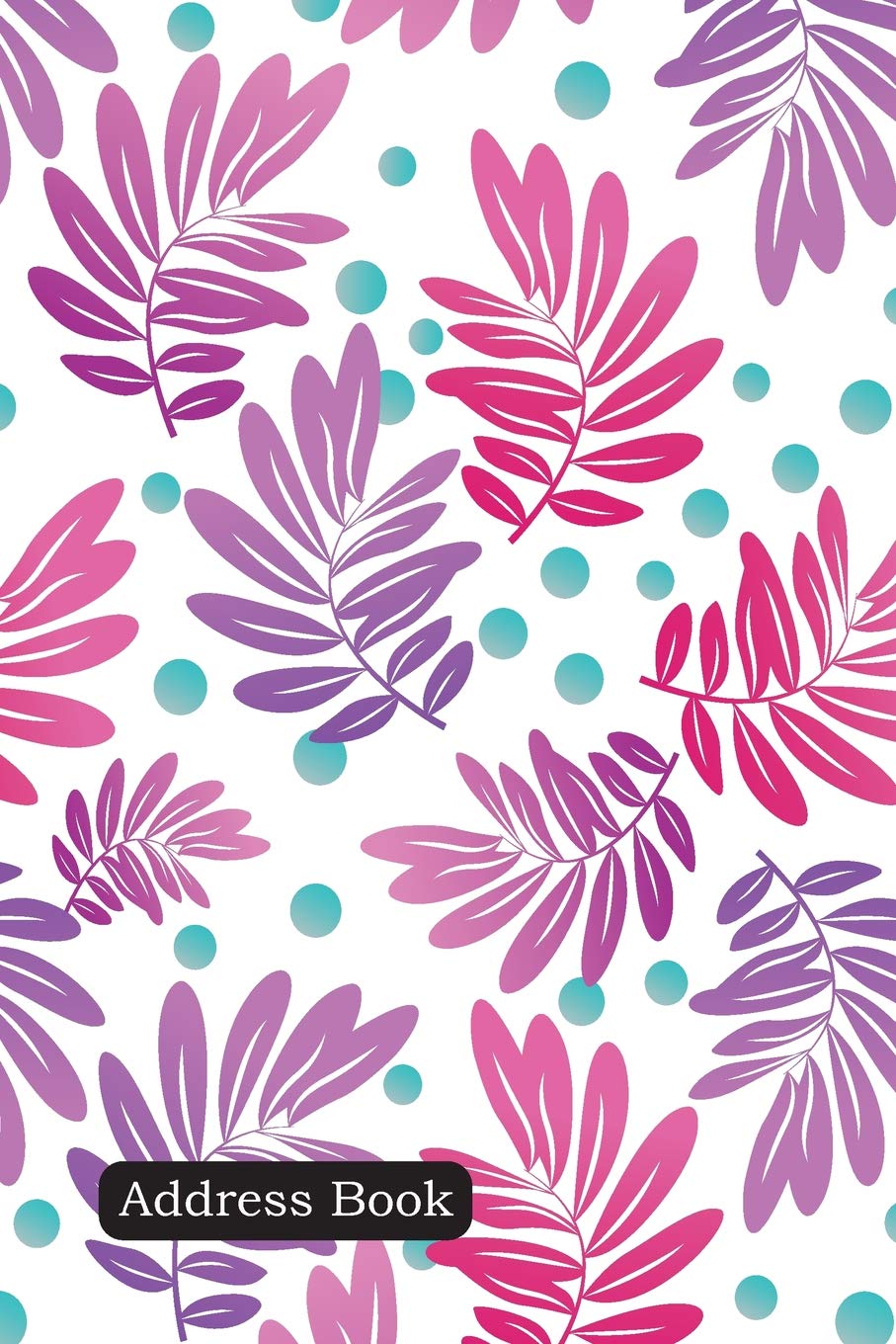 Address Book: Include Alphabetical Index With Impression leaves pattern cover