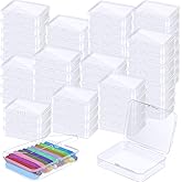 Dcocdeely 24 Pcs Plastic Crayon Box Bulk Clear Crayon Holder with Lid Crayon Organizer Case Crayon Storage Containers for Students School Office Supplies (24)