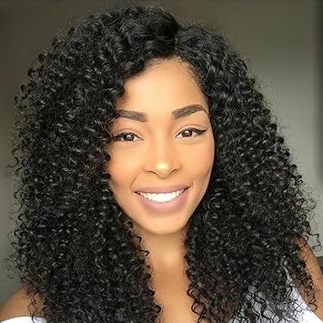 Amazon Com 1 Jet Black Long Deep Wave Curly Human Hair Full