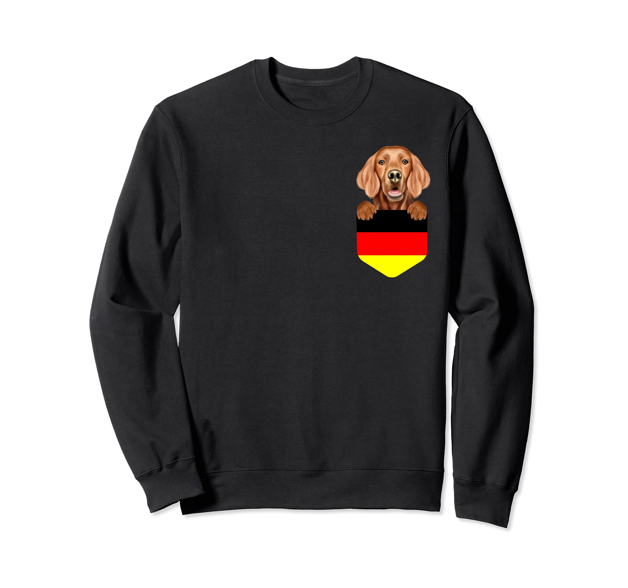 Germany Flag Irish Setter Dog In Pocket Sweatshirt