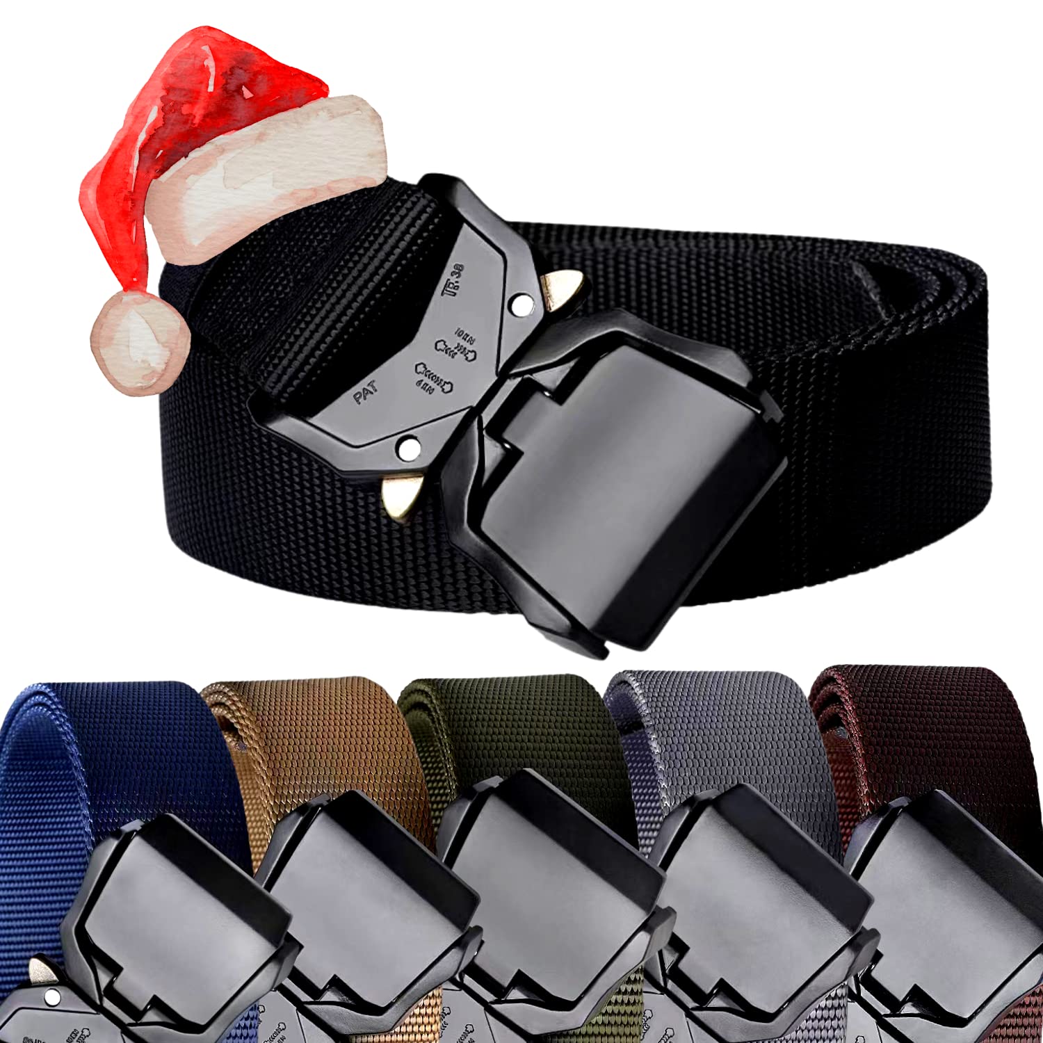 IMKRC Tactical Belt 1.5" Military Belts Lightweight Heavy Duty with Quick Release Metal Buckle Work Belt for Outdoor, Hiking, Rigger (Small-45, Black)