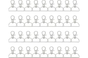 PATIKIL 1 Inch 25 mm Swivel Lobster Clasp, 60 Pcs Metal Swivel Clasp Hooks Trigger Snap Clips Lanyard Claw Clasps with D Ring