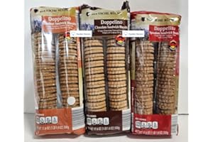 Deutsche Kuche Doppelino Lemon Flavored Sandwich Biscuits, Chocolate Sandwich Biscuits and Hazelnut Sandwich Biscuits 17.6oz 500g (3 Bags)
