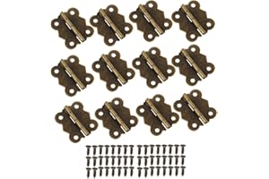 JFFX 12 Pcs Antique Bronze Butterfly Hinges, Retro Vintage Style Hinges with Screws for Cabinet Crafts Wooden Jewelry Box Gift Box (20 x 17mm)
