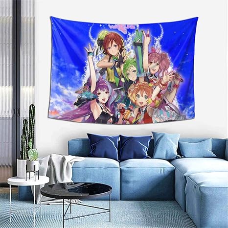 Amazon Co Jp マクロス ワルキューレ タペストリー 壁掛け ポスター 背景布 壁飾り 家 リビングルーム ベッドルーム 部屋 おしゃれ 100 150cm ホーム キッチン