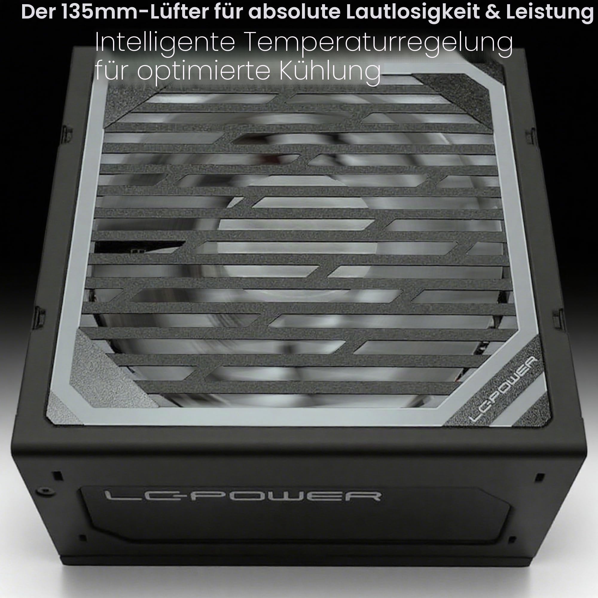 LC-POWER Netzteil PC 750W ATX 3.1 PCIE 5.1, Super Silent Modular PSU, 80 Plus Gold, 750 Watt PC-Netzteile mit 135mm Lüfter, 5-fache Sicherheitsschutz, Schwarz für Gaming & Arbeitsstationen 4
