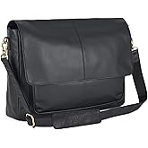 Oak Leathers Leather Messenger Bag for Men and Women - Laptop Briefcase Bag For College, Office, Adjustable Shoulder Strap