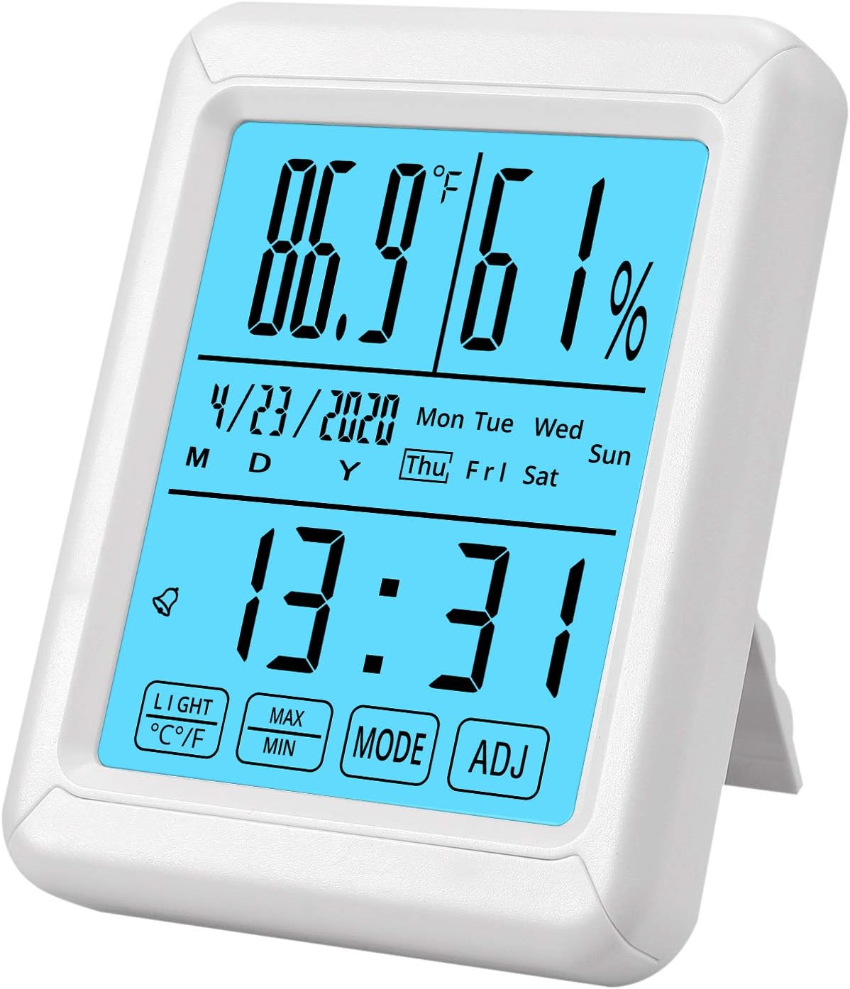 Digital Hygrometer Thermometer, eSynic Backlight Touchable Digital
