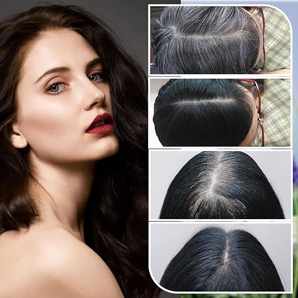 BLACK HAIR DYE SHAMPOO 3 IN 1, SHAMPOO HAIR DYE, HERBAL INGREDIENTS NATURAL BLACK HAIR SHAMPOO, SEMI-PERMANENT GRAY WHITE COVERAGE FOR WOMEN MEN (500ML BLACK）