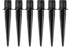 SUNPO 6 Pack Metal Replacement Stakes for Solar Lights Outdoor, Plastic Solar Pathway Lights Spike Replacer, External Diameter 0.78 Inches with Sleeve, Used to Maintain Solar Landscape Lights