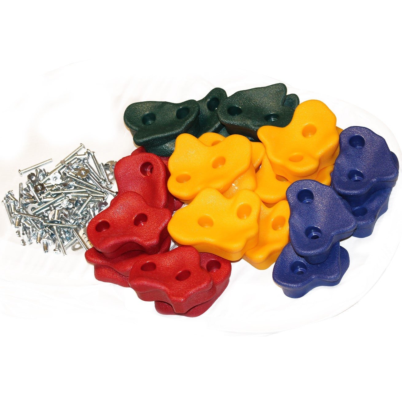 20 Large Premium Kids Rock Climbing Wall Holds with Hardware Screws for