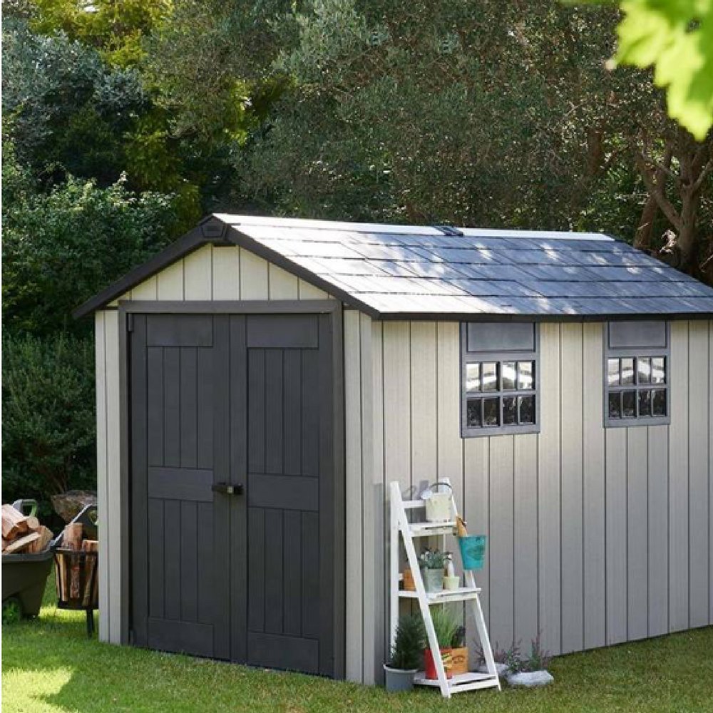 kete Garden Shed for Outdoor Storage Space 7ft 6" x 11ft with Windows Sustainable PlasticWood