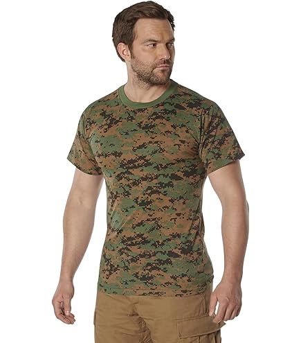 Rothco 22674 100% Cotton Camo T-Shirt Color : Woodland Camo