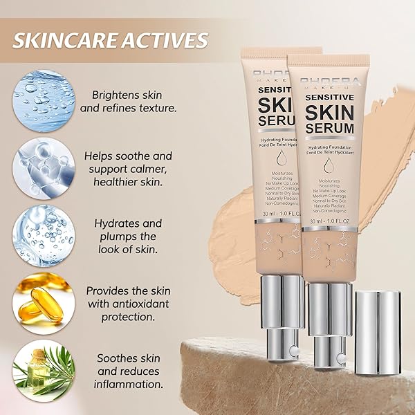 OMAKY PHOERA FOUNDATION MAKEUP,FLAWLESS SOFT MATTE FULL COVERAGE WITH MATTE FINISH,HYDRATING SERUM FOUNDATION,FACE MAKEUP FOR NORMAL AND DRY SKIN(N02 NUDE, 1PC)