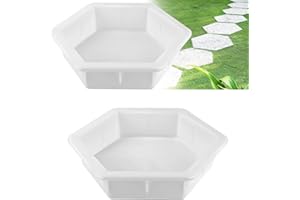 VERDANZIA 2 Size Hexagon Stepping Stone Mold, 9" /11.4" Reusable Cement Molds for Concrete, Plastic Concrete Molds for Walkways, Pavement and Garden