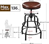 Yaheetech Industrial Bar Stool Rustic Adjustable Height 54.5-71.5 cm view 3