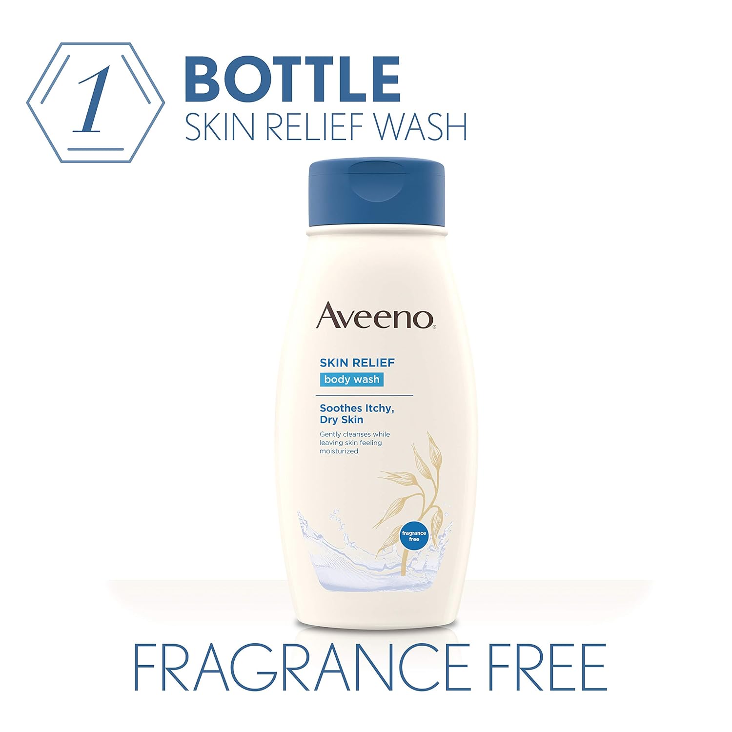 Aveeno Skin Relief Fragrance-Free Moisturizing Body Wash with Oat to Soothe Itchy, Dry Skin, Gentle & Unscented Daily Cream Body Cleanser, Soap-Free & Dye-Free for Sensitive Skin, 18 fl. oz : Bath And Shower Gels : Beauty