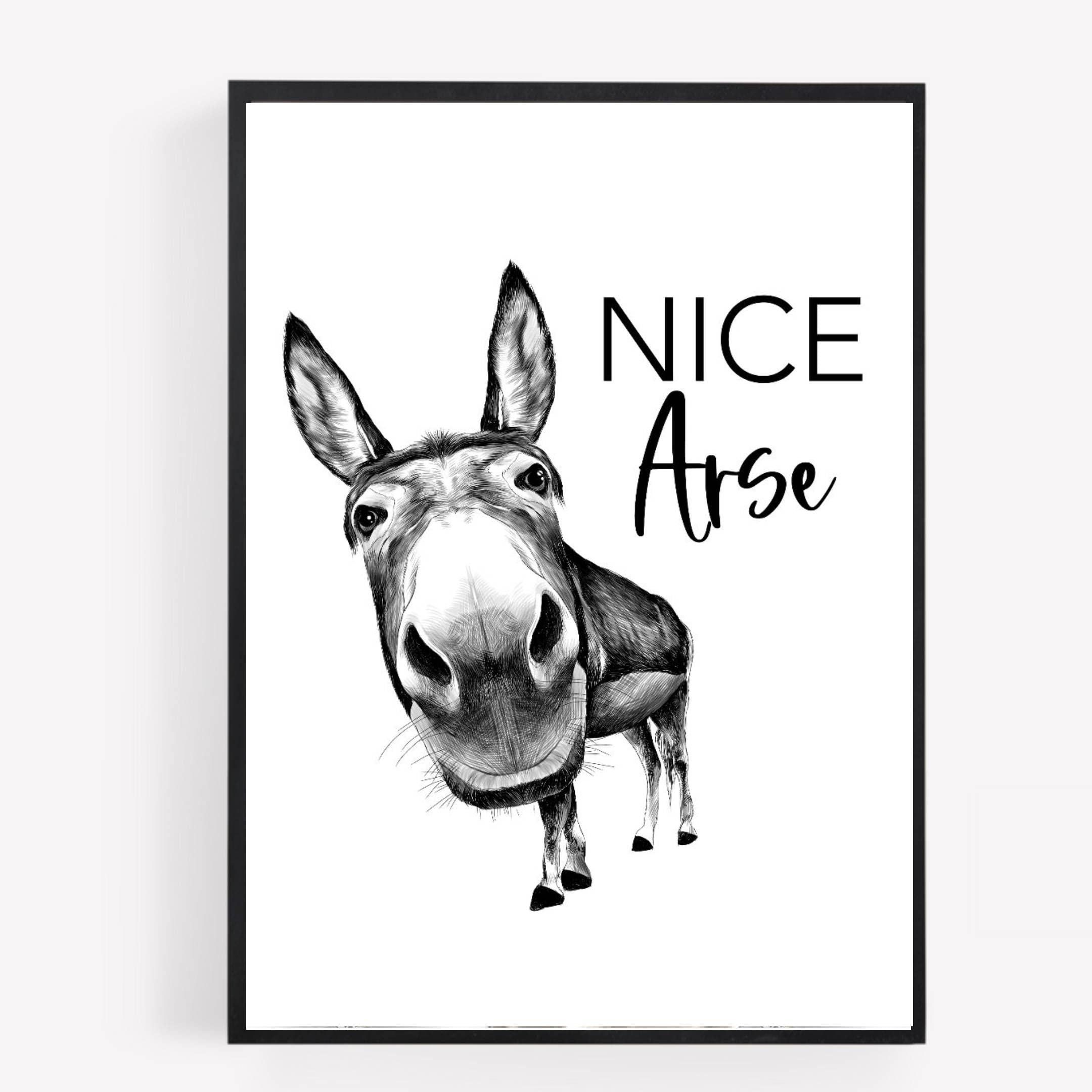 gfc Funny Bathroom Print Donkey Nice Arse Print Picture Poster Gift A4 UNFRAMED 1 wall art Home decor Decorating colour