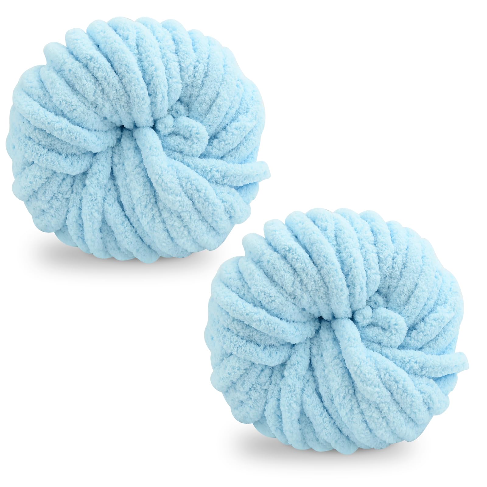 Chunky Wool Yarn 250g × 2, Multi-Colored Knitting Yarn for Crochet, 2cm Soft Knitting Wool for Making Handmade Bags Hats Blankets Pillow Cushion Cat Bed — image 1