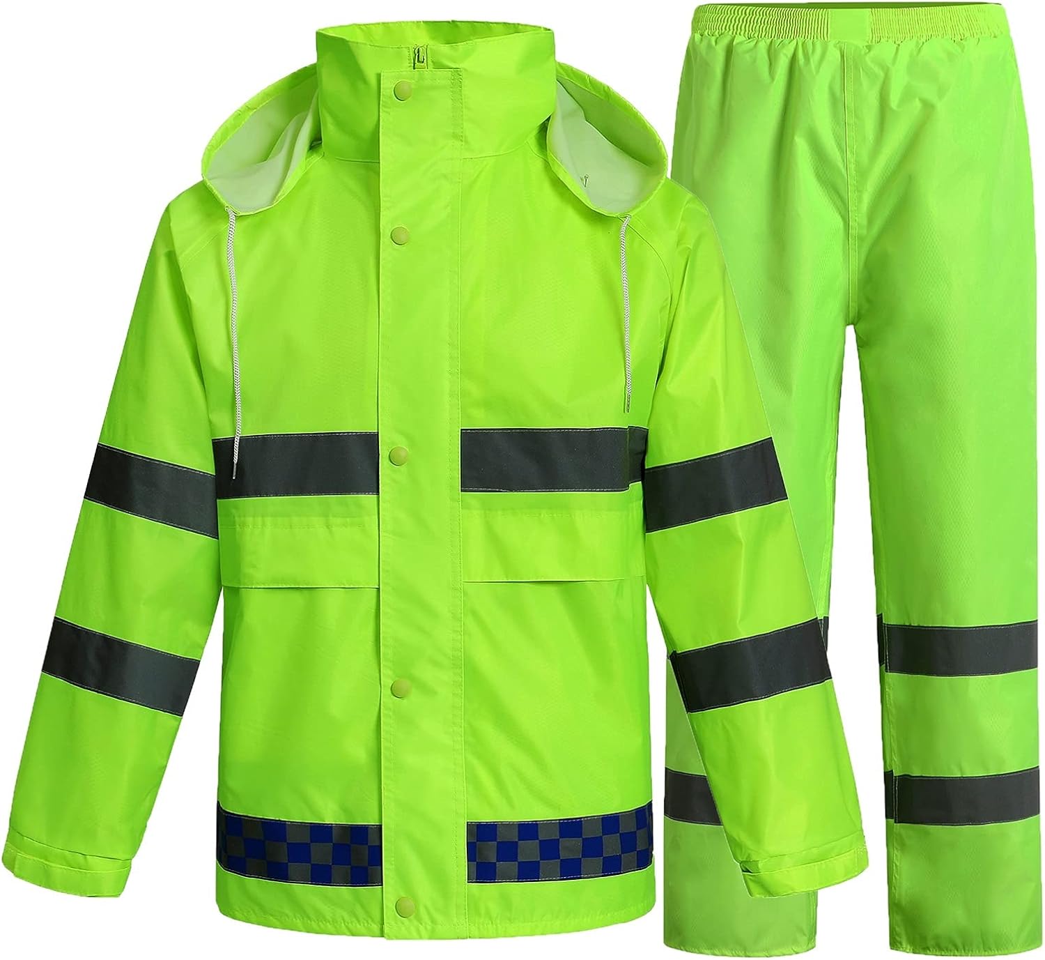 Rain Gear Jacket Trouser Suit Waterproof Nylon Raincoat Jacket Pants Set Outdoor Men Poncho