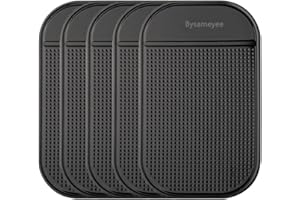 Anti-Slip Pad, Bysameyee Anti-Slide Fixate Sticky Mat for Car Dashboard, Silica Gel Non-Slip Pads for Radar Detector Cellphone, Pad, Keys,Glass, Mirrors, Whiteboards, Metal (Black, 5 Packs)