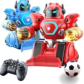 OBEST Remote Control Fighting Robots Set of 2, RC Ejecting Battle Robot with Sound &amp; Light, Fun Electronic Battle Bots Soccer Games Toys, Christmas Birthday Gifts for Age 6+ Year Old Kids Boys