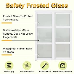Bypass Glass Sliding Closet Door 96"x80", 5 Lite