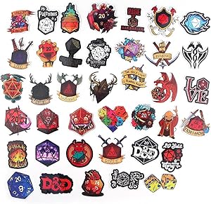 39 Pcs/Set Dungeons and Dragons Stickers Game Sticker Car Luggage Waterproof Cartoon Sticker for Phone Guaitar Skateboard Sticker .Dungeons and Dragons Decals