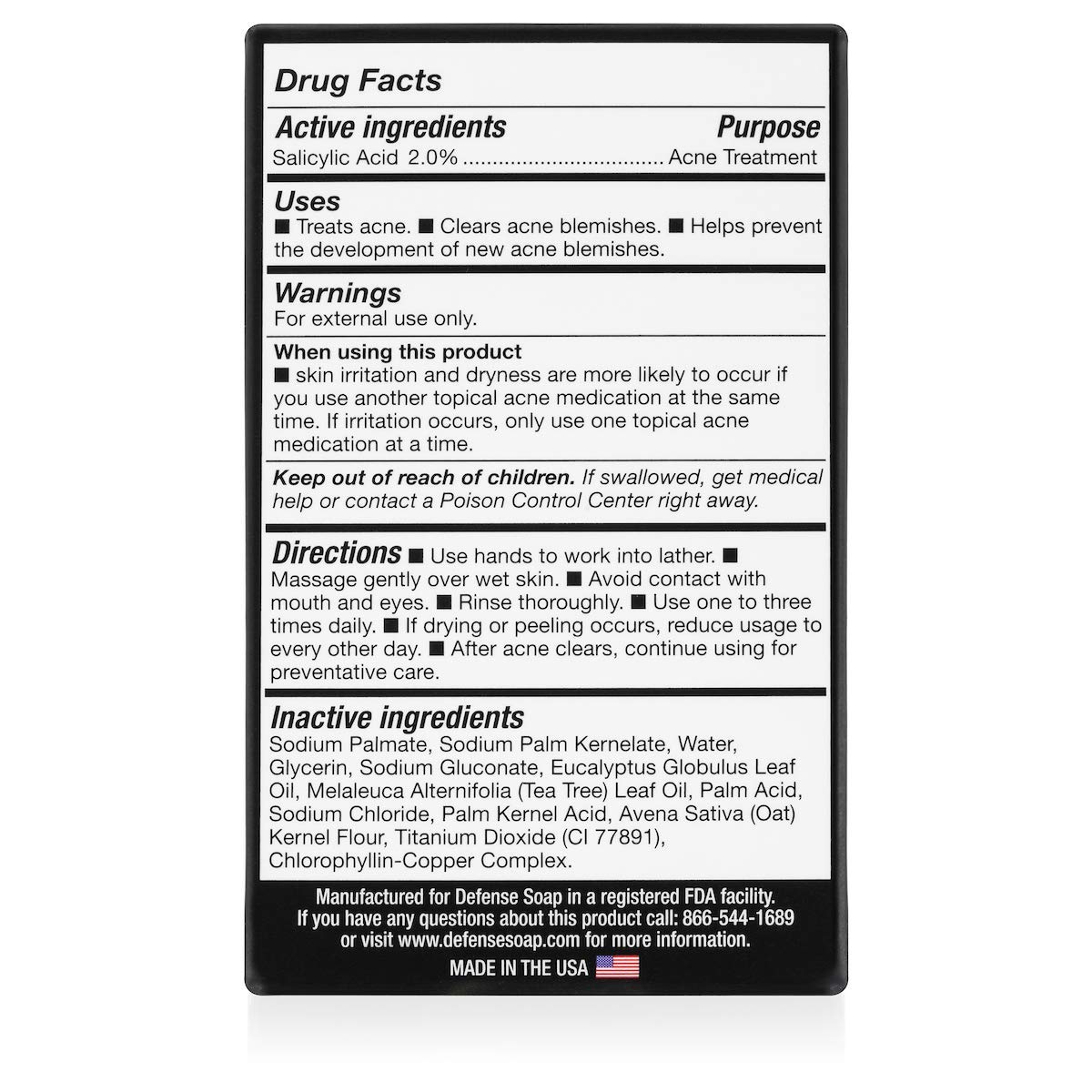 Defense Acne Care Bar Soap 4.2oz : Beauty