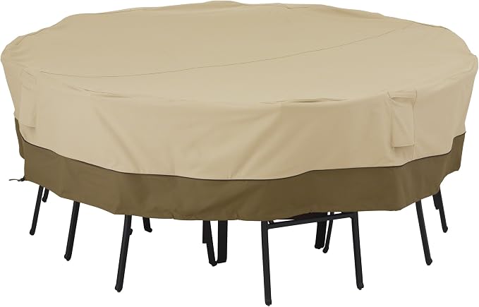 Amazon Com Classic Accessories Veranda Water Resistant 86 Inch Square Patio Table Chair Set Cover Garden Outdoor