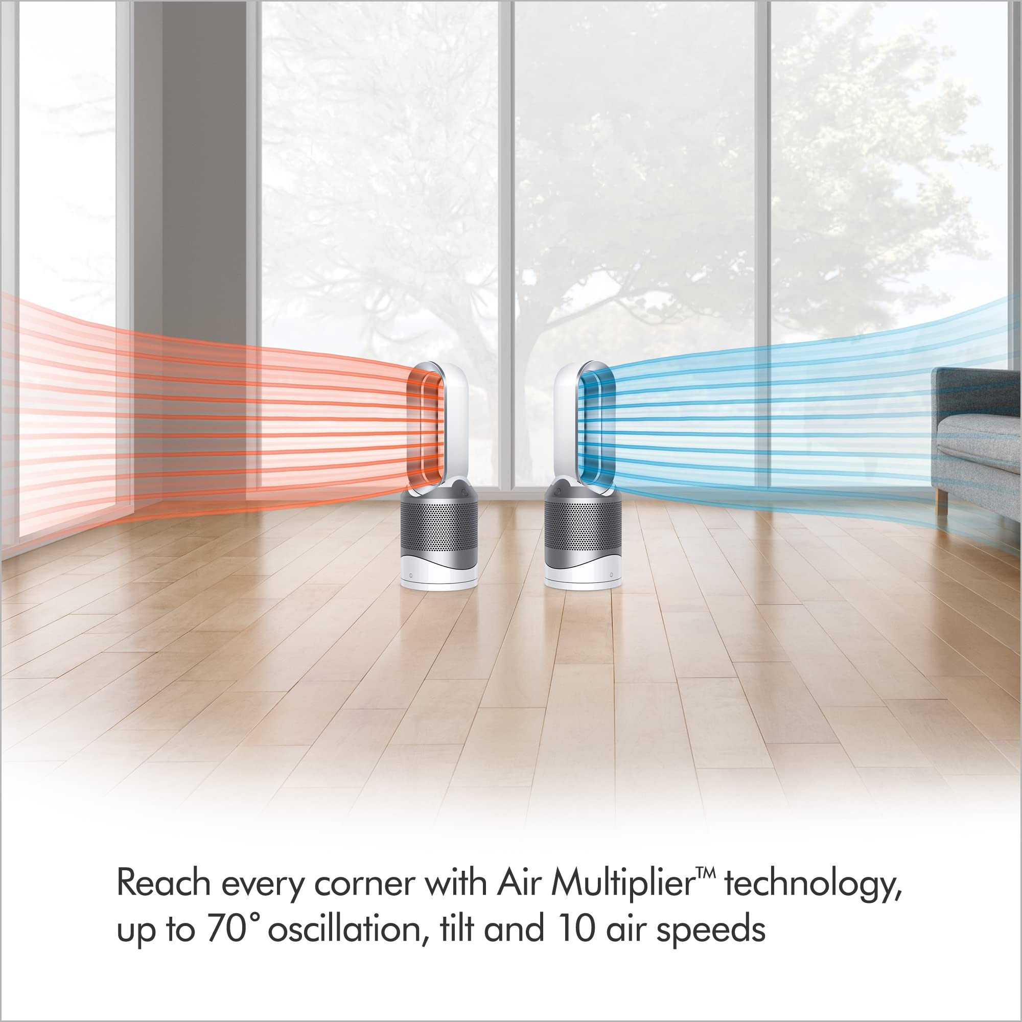Dyson Pure Hot+Cool? HP01 Air Purifier, Heater & Fan - White/Silver