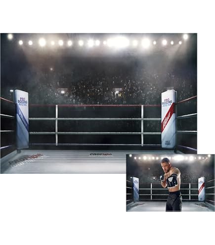 8X6FT Boxing Ring Photography Backdrops For Boys Birthday Party Fabric Backgrounds Decorations Backdrop Men Portrait Backdrops Photo Booth Props