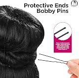 Teenitor Black Hair Bun Donut Set 4 Sizes with 20 Pins Ballet Bun Maker view 5