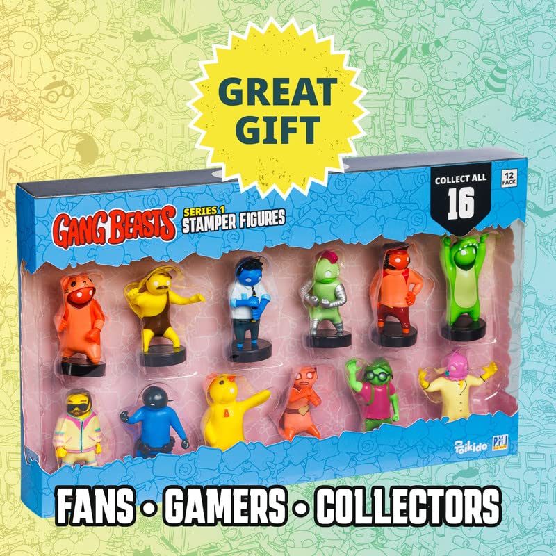 P.M.I. Gang Beasts Stampers for Kids Mini Stamps for Kids 12 Pack