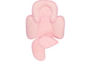 WINGHENLEE 2-in-1 Baby Carseat Head Support, Infant Car Seat Insert for Girls Boys, Soft Baby Neck Support and Body Cushion for Stroller, Baby Swing, Bouncer (Pink)