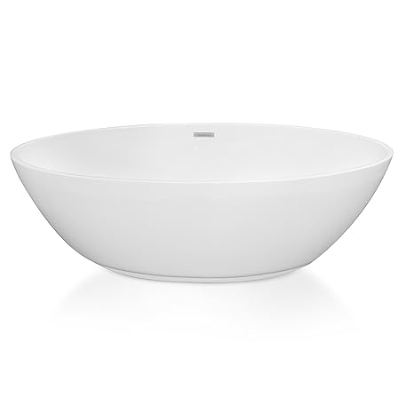 perfect-spa Freistehende Badewanne 'Turin' Wanne inkl. Ab- und Überlauf Exclusive freistehende Badewanne Acrylwanne Wanne Dus